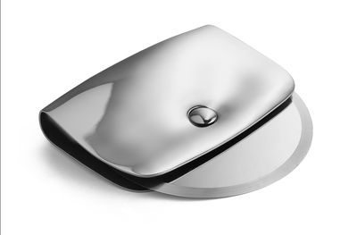 Tableware - Knives and chopping boards - Taio Pizza cutter by Alessi - Shiny steel - Stainless steel 18/10