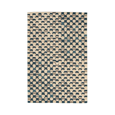 Decoration - Rugs - Damier Rug - / 200 x 300 cm - Hand-tufted by Maison Sarah Lavoine - Sarah blue - Cotton, Wool