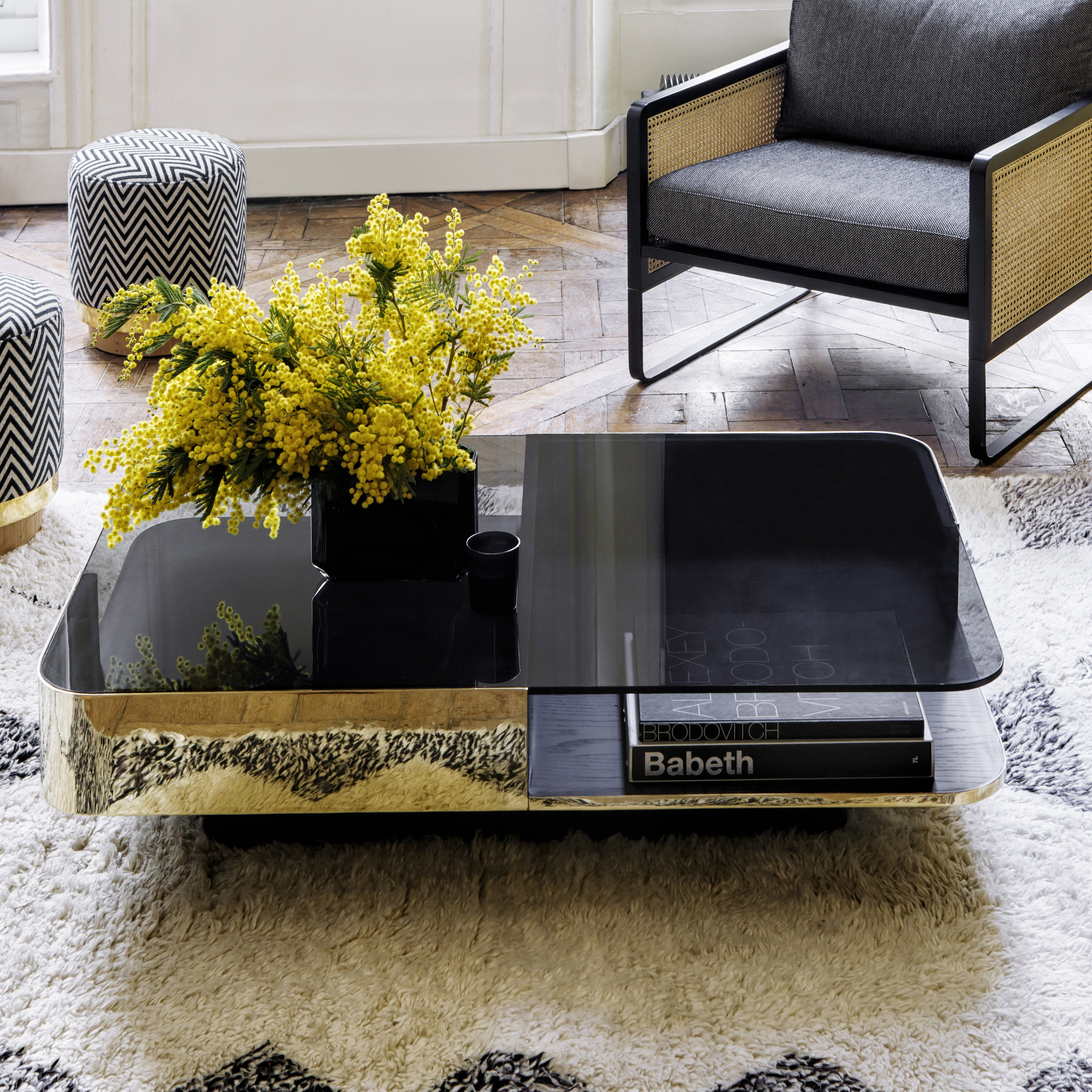 RED Edition Lounge Coffee table Black/Gold/Metal Made In Design UK