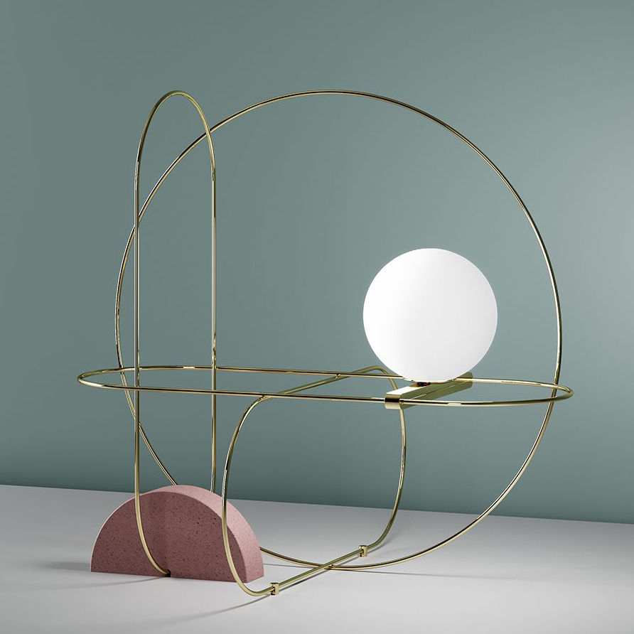 Lampada da tavolo Setareh circle di Fontana Arte - Oro ...