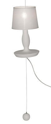 Lighting - Pendant Lighting - Norma M Pendant - Ceramic & Linen - Ø 22 x H 40 cm by Karman - Matt white - Ceramic, Linen