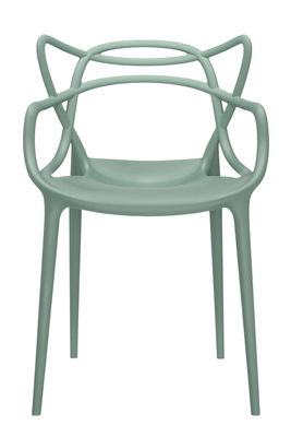 Furniture - Chairs - Masters Stackable armchair - Plastic by Kartell - Green sage - Recycled thermoplastic technopolymer