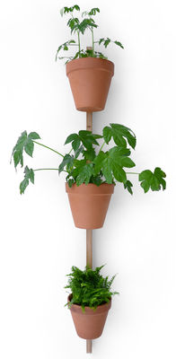 Déco - Pots et plantes - Support mural XPOT / Pour 3 pots de fleurs ou étagères - H 150 cm - Compagnie - Chêne naturel - Chêne massif