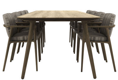 Mobilier - Tables - Table rectangulaire Zio / 190 x 90 cm - Moooi - Chêne cannelle - Chêne massif