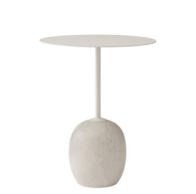 Arredamento - Tavolini  - Tavolino rotondo Lato LN8 - / Marmo & Metallo - H 55 cm di &tradition - Crema - Acciaio verniciato, Marmo