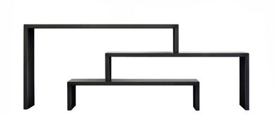 Furniture - Bookcases & Bookshelves - Babilonia XL Console - Set of 3 by Zeus - Black phosphatized - Natural steel plate