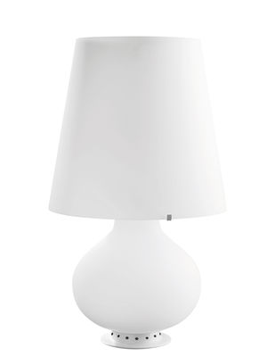 Luminaire - Lampes de table - Lampe de table Fontana Medium / LED - H 53 cm / Verre - Fontana Arte - H 53 / Blanc - Métal, Verre soufflé