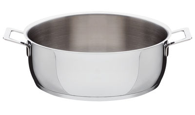 Tisch und Küche - Geschirr und Kochen - Pots and Pans Rundholz Zwei Handgriffe - Alessi - Ø 28 cm - rostfreier Stahl