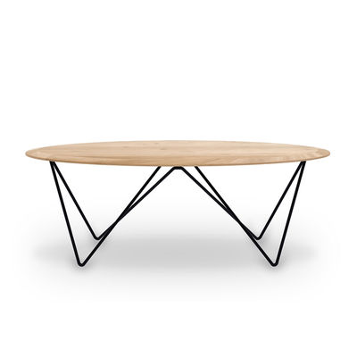 Arredamento - Tavolini  - Tavolino Orb - / Rovere massello & metallo - 130 x 60 cm di Ethnicraft - Rovere & nero - Legno di quercia massello certificato FSC, metallo verniciato