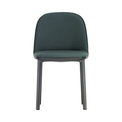Mobilier - Chaises, fauteuils de salle à manger - Chaise rembourrée Softshell Side Chair / 4 pieds - Tissu - Vitra - Vert Chasseur (tissu Aura) - Mousse polyuréthane, Polyamide renforcé de fibre de verre, Tissu