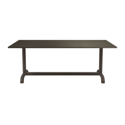 Furniture - Dining Tables - Unify Rectangular table - / 90 x 200 cm - Oak by Petite Friture - Grey brown - Lacquered steel, MDF veneer oak