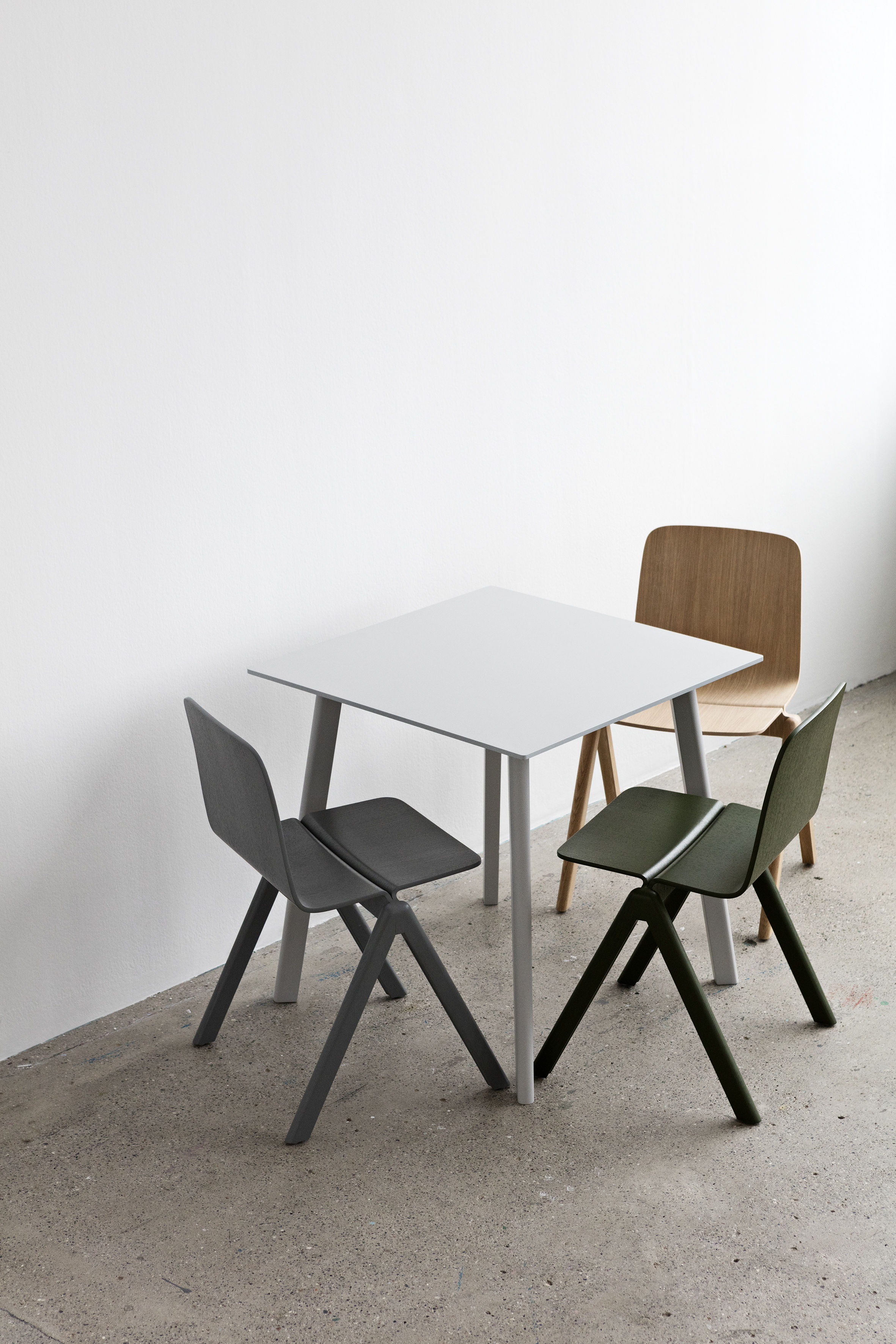 Table Copenhague CPH DEUX 210 / 75 x 75 cm Gris / Hêtre naturel Hay