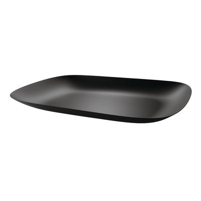 Tisch und Küche - Tabletts und Servierplatten - Moiré Tablett / Stahl - 45 x 34 cm - Alessi - Schwarz - Epoxidbeschichteter Stahl