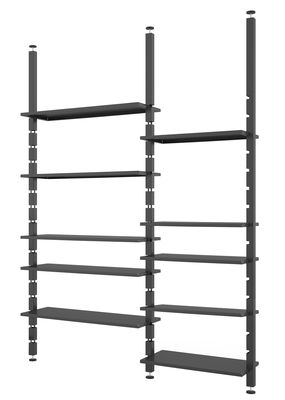 Furniture - Bookcases & Bookshelves - Kasper Bookcase - / Ceiling fixation - L 185 cm x H 240/246 cm by Zeus - Grey - Painted steel