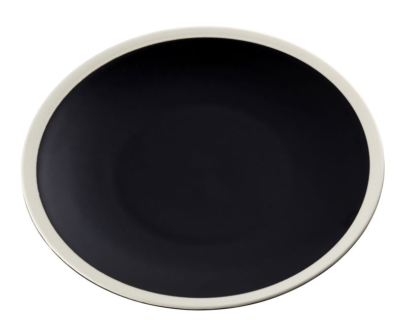 Tableware - Plates - Sicilia Plate ceramic black Ø 26 cm - Maison Sarah Lavoine - Black / White - Painted enameled stoneware