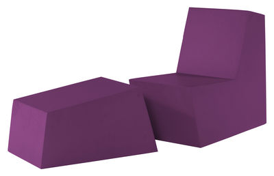 Pouf Primary solo Ottoman - Quinze & Milan violet en matière plastique