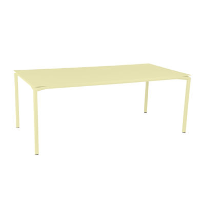 Fermob - Table rectangulaire Calvi en Métal, Aluminium peint - Couleur Jaune - 132.19 x 132.19 x 73.