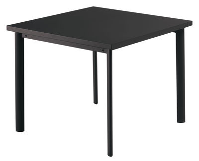 Outdoor - Tavoli  - Tavolo quadrato Star - / 90 x 90 cm di Emu - Nero opaco - Acciaio verniciato, Inox, Lamiera galvanizzata