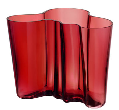Decoration - Vases - Aalto Vase - H 16 cm by Iittala - Red Cranberry - Blown glass