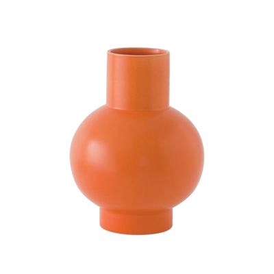 Decoration - Vases - Strøm Large Vase - / H 24 cm - Handmade ceramic by raawii - Vibrant orange - Ceramic