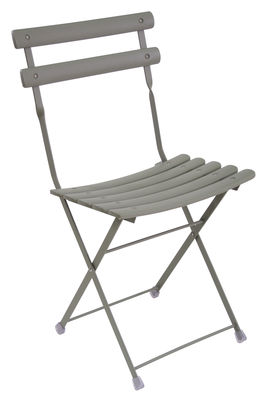 Mobilier - Chaises, fauteuils de salle à manger - Chaise pliante Arc en Ciel / Métal - Emu - Gris - Acier verni