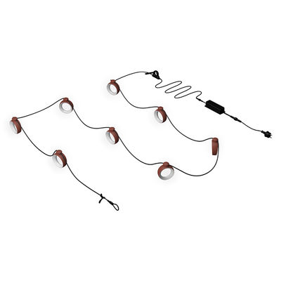 Illuminazione - Lampadari - Ghirlanda luminosa Hoop - LED / 12 metri / Bluetooth di Fermob - Ocra rossa - ABS, policarbonato