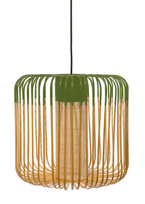 Luminaire - Suspensions - Suspension Bamboo Light M Outdoor / H 40 x Ø 45 cm - Forestier - Vert / Naturel - Bambou naturel, Caoutchouc