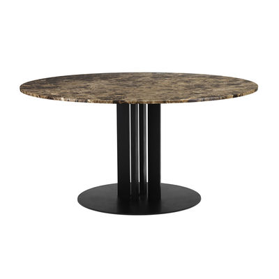 Normann Copenhagen - Table ronde Scala en Pierre, Marbre - Couleur Marron - 129.62 x 129.62 x 75 cm 