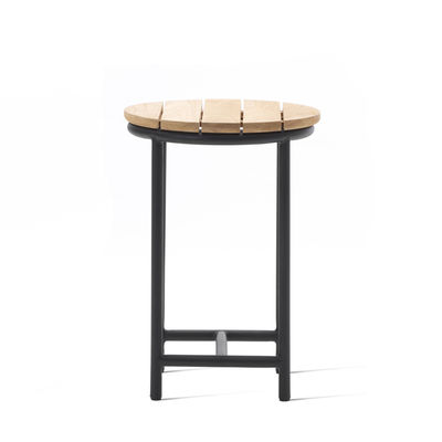 Arredamento - Tavolini  - Tavolino d'appoggio Wicked - / Ø 37 cm - Teak di Vincent Sheppard - Teak / nero - Alluminio termolaccato, Teak massello