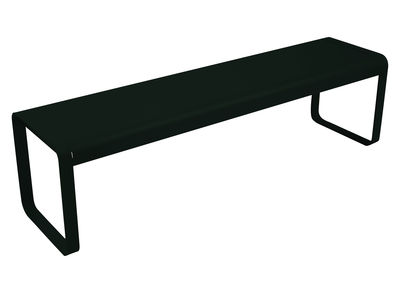 Furniture - Benches - Bellevie Bench - L 161 cm - 4 seaters by Fermob - Liquorice - Aluminium, Steel
