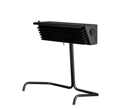 Lighting - Table Lamps - Biny LED Table lamp - / 1957 reissue - H 33 cm by DCW éditions - Black / Black fins - Aluminium, Steel