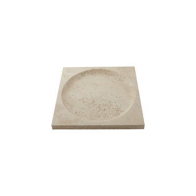 Tableware - Trays and serving dishes - Regina Tray - / Trinket dish - Travertine / 30 x 30 cm by AYTM - Beige travertine - Travertine stone
