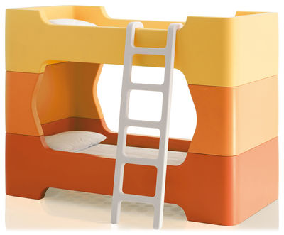 Furniture - Beds - Bunky Bunk beds - With ladder - Without mattress by Magis - Orange - Polythene