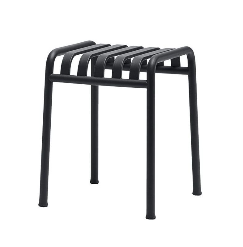 Furniture - Stools - Palissade Stool metal grey black H 45 cm  - R & E Bouroullec - Hay - Anthracite - Electro galvanized steel, Peinture époxy