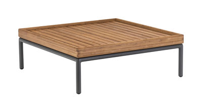 Furniture - Coffee Tables - Level Coffee table - 81 x 81 cm / Bamboo by Houe - Bamboo / Grey legs - Bamboo, Powder coated aluminium