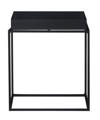 Furniture - Coffee Tables - Tray Coffee table - Square - H 40 cm / 40 x 40 cm by Hay - Black - Lacquered steel