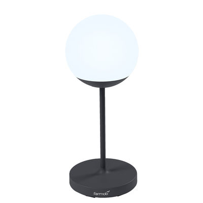 Illuminazione - Lampade da tavolo - Lampada senza fili Mooon! - / H 63 cm - Bluetooth di Fermob - Carbonio - Alluminio, Polietilene