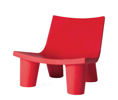 Furniture - Teen furniture - Low Lita Low armchair by Slide - Red - recyclable polyethylene
