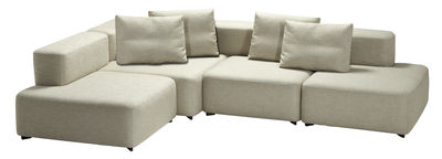 Furniture - Sofas - Alphabet Corner sofa - Angle - Modular 4 seats - L 300 x D 210 cm by Fritz Hansen - Light beige - Foam, Kvadrat fabric