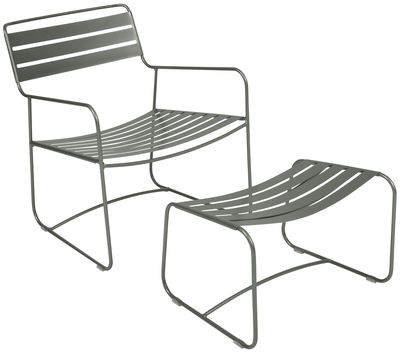 Möbel - Lounge Sessel - Surprising Lounger Set Sessel & Fußstütze - Fermob - Rosmarin - Stahl