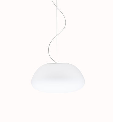Illuminazione - Lampadari - Sospensione Poga - Ø 42 cm di Fabbian - Bianco - Vetro