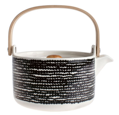 Tableware - Tea & Coffee Accessories - Siirtolapuutarha Teapot by Marimekko - Räsymatto - Black & white - Sandstone