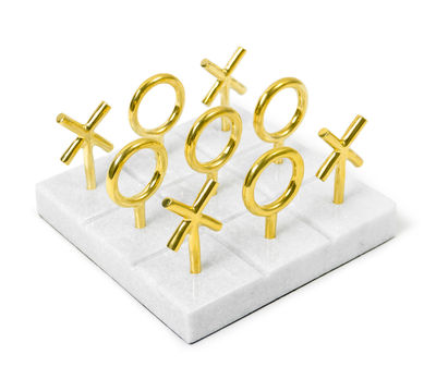 Brass large decorative or travel noughts and crosses set 