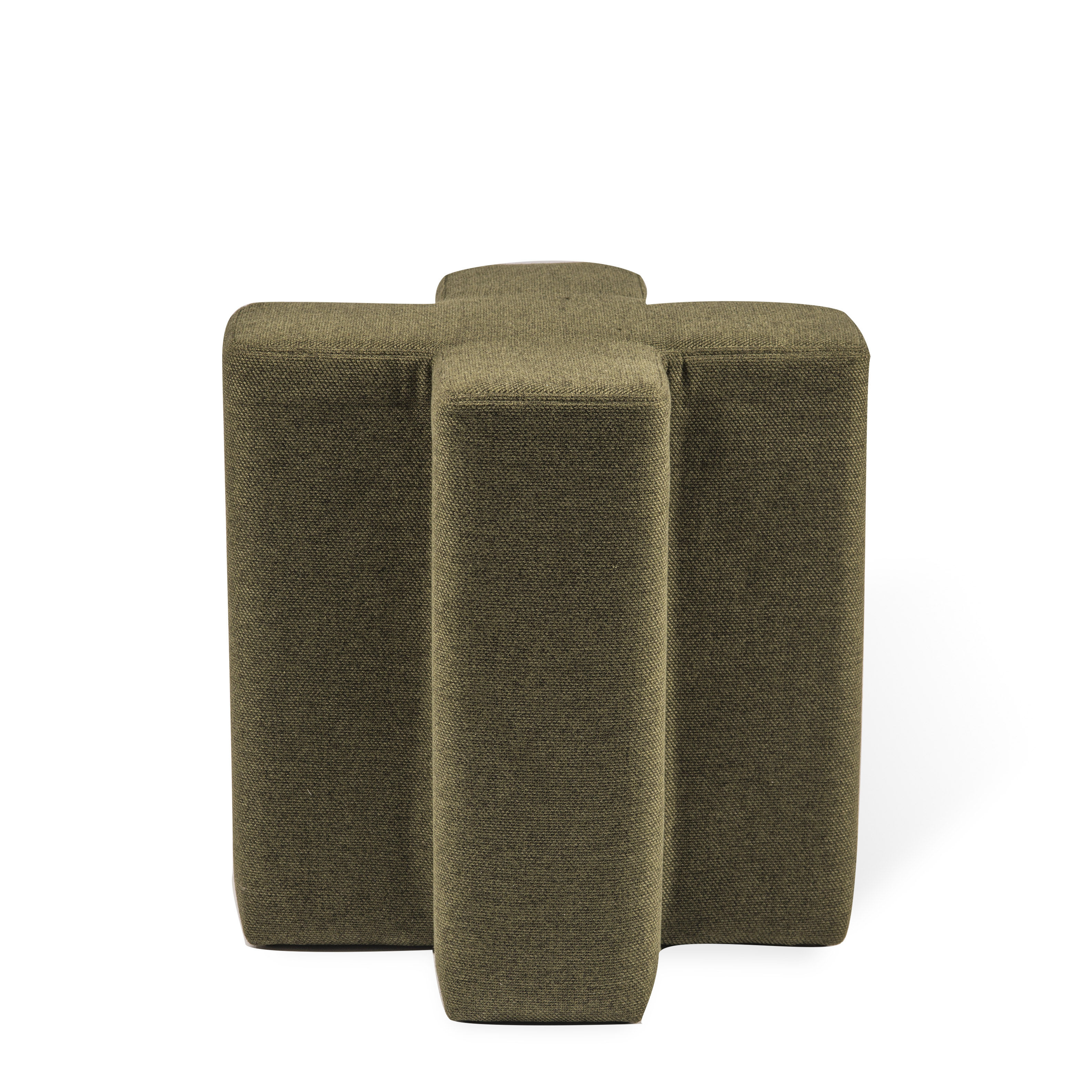 Pols Potten Cross Pouf Green Made In Design UK