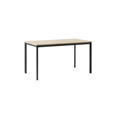 Furniture - Dining Tables - Drip HW58 Rectangular table - / 140 x 80 cm - Plywood by &tradition - Oak / Black - MDF veneer oak, Painted aluminium