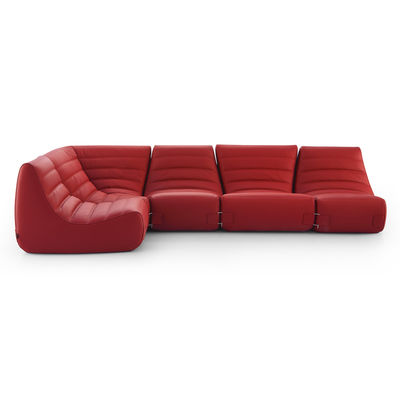 Canapé d'angle Rouge Cuir Luxe Design Confort