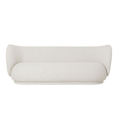 Canapé droit 3 places Blanc Tissu Design Confort Promotion