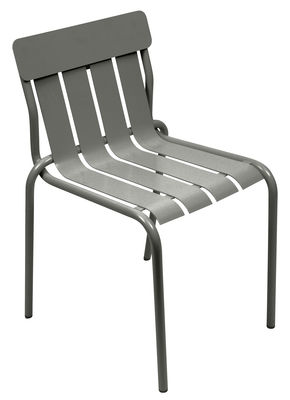 Mobilier - Chaises, fauteuils de salle à manger - Chaise empilable Stripe / Par Matali Crasset - Fermob - Romarin - Aluminium