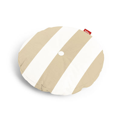 Interni - Cuscini  - Cuscino per esterno Circle - / Ø 50 cm di Fatboy - Rigato beige sabbia - Schiuma di poliestere, Tessuto acrilico