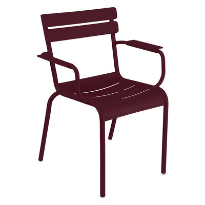 Mobilier - Chaises, fauteuils de salle à manger - Fauteuil empilable Luxembourg / Aluminium - Fermob - Cerise noire - Aluminium laqué